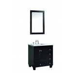 Eviva Acclaim 28" Espresso Transitional Bathroom Vanity w/ White Carrara Top