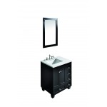 Eviva Acclaim 28" Espresso Transitional Bathroom Vanity w/ White Carrara Top