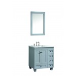 Eviva Acclaim 28" Gray Transitional Bathroom Vanity w/ White Carrara Top
