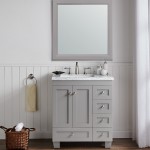 Eviva Acclaim 28" Gray Transitional Bathroom Vanity w/ White Carrara Top