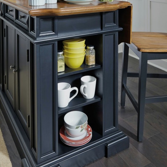 Montauk Kitchen Island Set by homestyles, Black