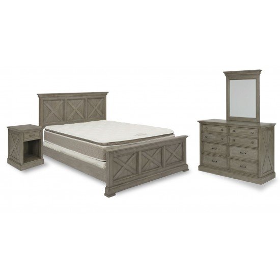 Walker Queen Bed, Nightstand and Dresser with Mirror by homestyles