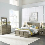 Walker Queen Bed, Nightstand and Dresser with Mirror by homestyles