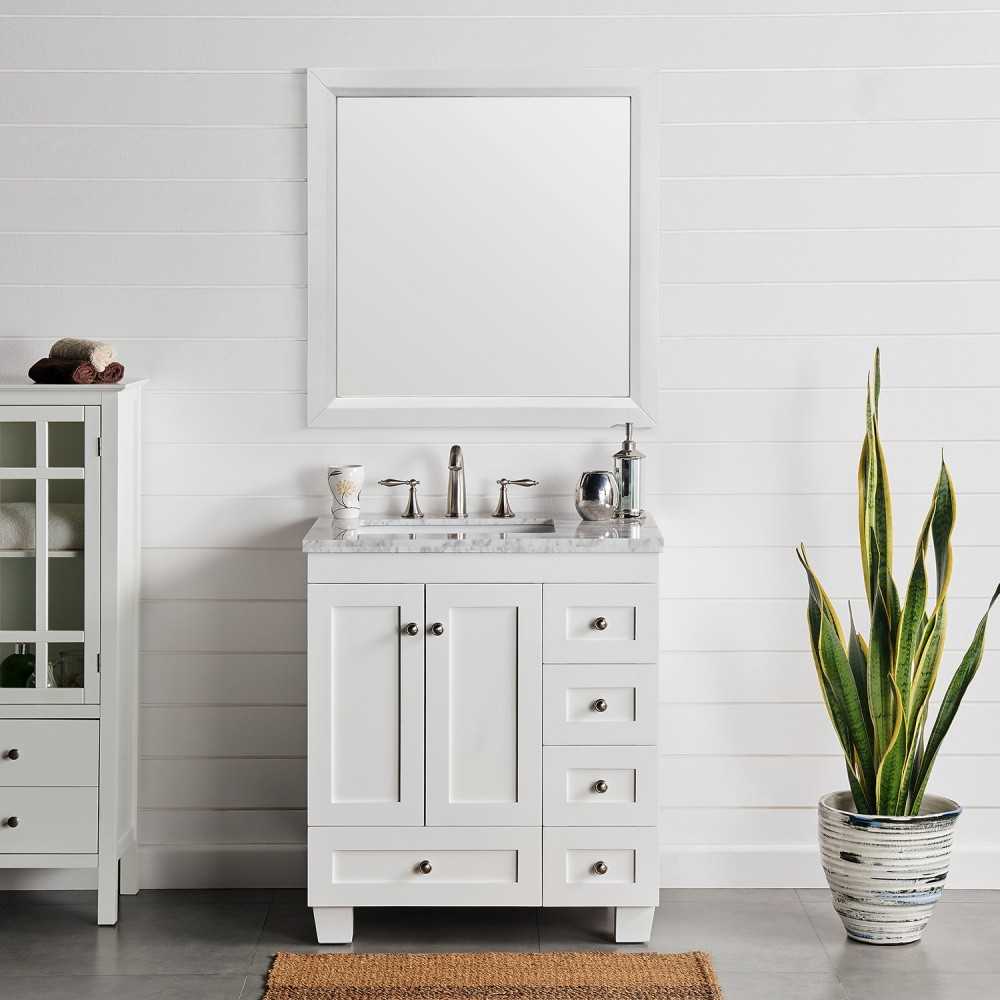 Eviva Acclaim 30 inch White Transitional Bathroom Vanity with White ...