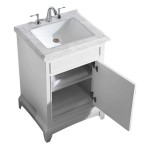 Eviva Elite Princeton 24" White Bathroom Vanity w/ Double Ogee Edge White Carrara Top