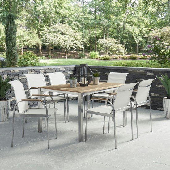 Aruba 7 Piece Outdoor Dining Set by homestyles, Off-White