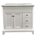 Eviva Elite Princeton 36" White Bathroom Vanity w/ Double Ogee Edge White Carrara Top