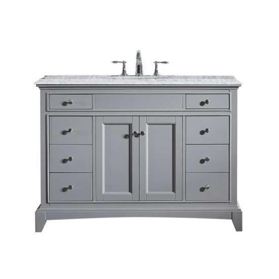 Eviva Elite Princeton 42" Gray Bathroom Vanity w/ Double Ogee Edge White Carrara Top