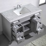 Eviva Elite Princeton 42" Gray Bathroom Vanity w/ Double Ogee Edge White Carrara Top