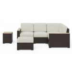 Palm Springs Outdoor 4 Seat Sectional, Ottoman and Side Table by homestyles