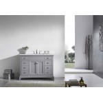 Eviva Elite Princeton 48" Gray Bathroom Vanity w/ Double Ogee Edge White Carrara Top