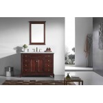 Eviva Elite Princeton 48" Teak Bathroom Vanity w/ Double Ogee Edge Crema Marfil Top