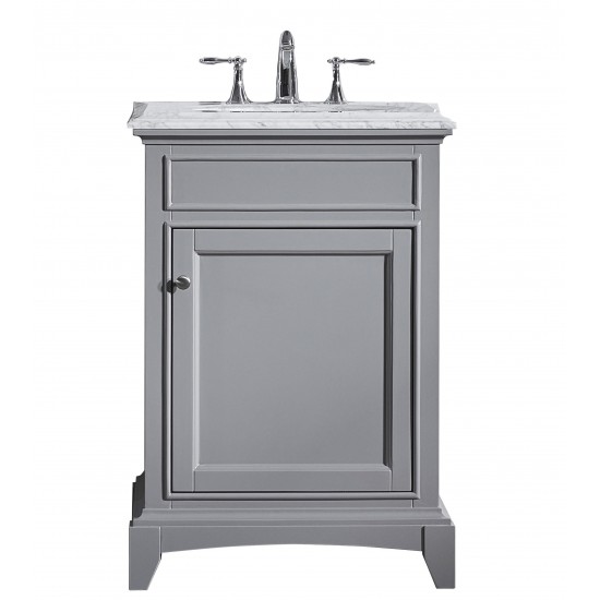 Eviva Elite Stamford 24" Gray Bathroom Vanity w/ Double Ogee Edge White Carrara Top