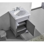 Eviva Elite Stamford 24" Gray Bathroom Vanity w/ Double Ogee Edge White Carrara Top