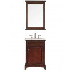 Eviva Elite Stamford 24" Teak Bathroom Vanity w/ Double Ogee Edge Crema Marfil Top