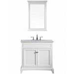 Eviva Elite Stamford 30" White Bathroom Vanity w/ Double Ogee Edge White Carrara Top