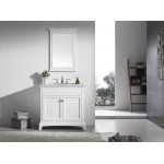 Eviva Elite Stamford 30" White Bathroom Vanity w/ Double Ogee Edge White Carrara Top