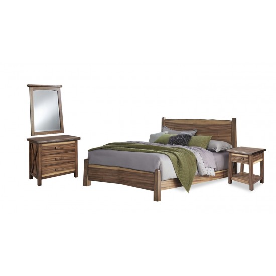Forest Retreat King Bed, Nightstand, Chest, and Mirror by homestyles
