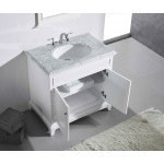 Eviva Elite Stamford 36" White Bathroom Vanity w/ Double Ogee Edge White Carrara Top