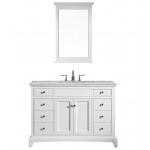 Eviva Elite Stamford 42" White Bathroom Vanity w/ Double Ogee Edge White Carrara Top