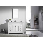 Eviva Elite Stamford 42" White Bathroom Vanity w/ Double Ogee Edge White Carrara Top