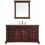 Eviva Elite Stamford 42″ Teak Bathroom Vanity w/ Double Ogee Edge Crema Marfil Top