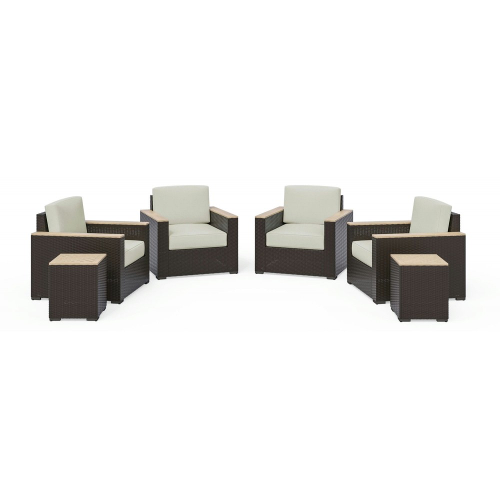 Palm Springs Outdoor Side Table Pair and Four Arm Chairs by homestyles