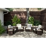 Palm Springs Outdoor Side Table Pair and Four Arm Chairs by homestyles