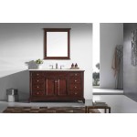 Eviva Elite Stamford 42″ Teak Bathroom Vanity w/ Double Ogee Edge Crema Marfil Top