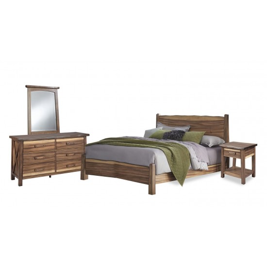 Forest Retreat King Bed, Nightstand, Dresser, and Mirror by homestyles