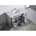 Eviva Elite Stamford 48" Gray Bathroom Vanity w/ Double Ogee Edge White Carrara Top