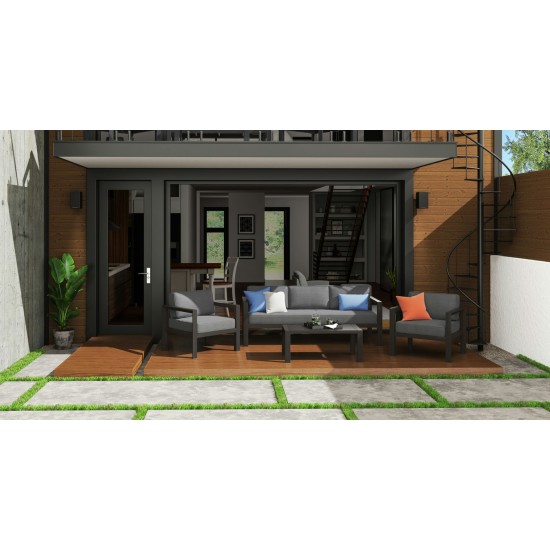 Grayton Outdoor Aluminum Sofa 4-Piece Set by homestyles