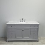 Eviva Elite Stamford 60" Gray Single Sink Bathroom Vanity w/ Double Ogee Edge White Carrara Top