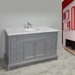 Eviva Elite Stamford 60" Gray Single Sink Bathroom Vanity w/ Double Ogee Edge White Carrara Top