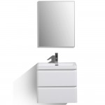 Eviva Glazzy 24" Glossy White Wall Mount Modern Bathroom Vanity w/ White Integrated Top