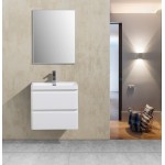 Eviva Glazzy 24" Glossy White Wall Mount Modern Bathroom Vanity w/ White Integrated Top