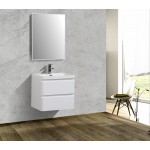 Eviva Glazzy 24" Glossy White Wall Mount Modern Bathroom Vanity w/ White Integrated Top