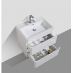 Eviva Glazzy 24" Glossy White Wall Mount Modern Bathroom Vanity w/ White Integrated Top