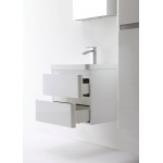 Eviva Glazzy 24" Glossy White Wall Mount Modern Bathroom Vanity w/ White Integrated Top