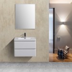 Eviva Glazzy 28" Glossy White Wall Mount Modern Bathroom Vanity w/ White Integrated Top