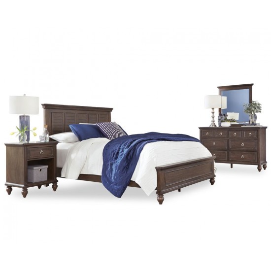 Marie Queen Bed, Nightstand and Dresser with Mirror by homestyles