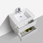 Eviva Glazzy 28" Glossy White Wall Mount Modern Bathroom Vanity w/ White Integrated Top