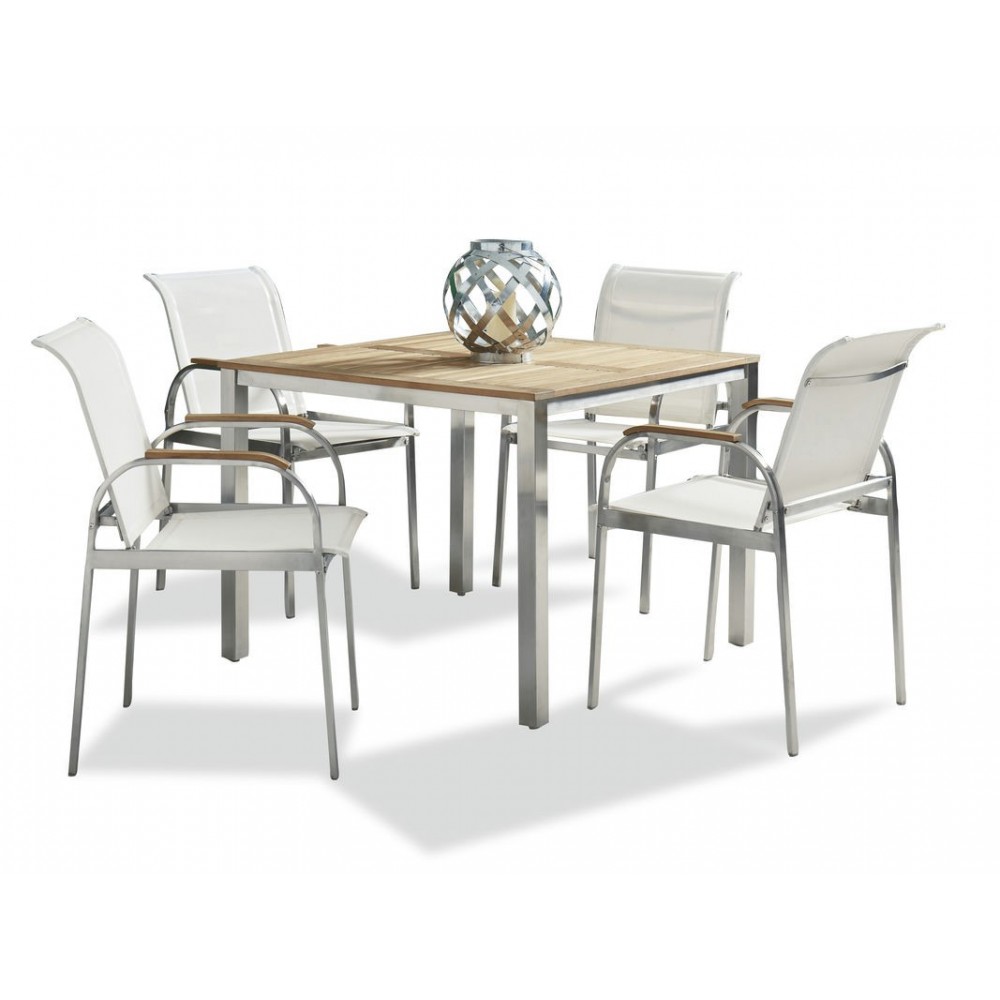 Aruba 5 Piece Outdoor Dining Set by homestyles, Off-White