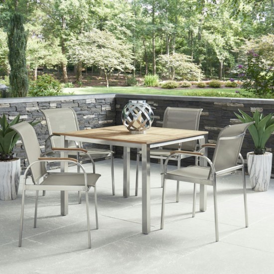 Aruba 5 Piece Outdoor Dining Set by homestyles, Gray