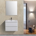 Eviva Glazzy 30" Glossy White Wall Mount Modern Bathroom Vanity w/ White Integrated Top