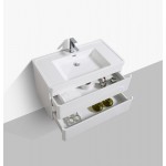 Eviva Glazzy 36" Glossy White Wall Mount Modern Bathroom Vanity w/ White Integrated Top