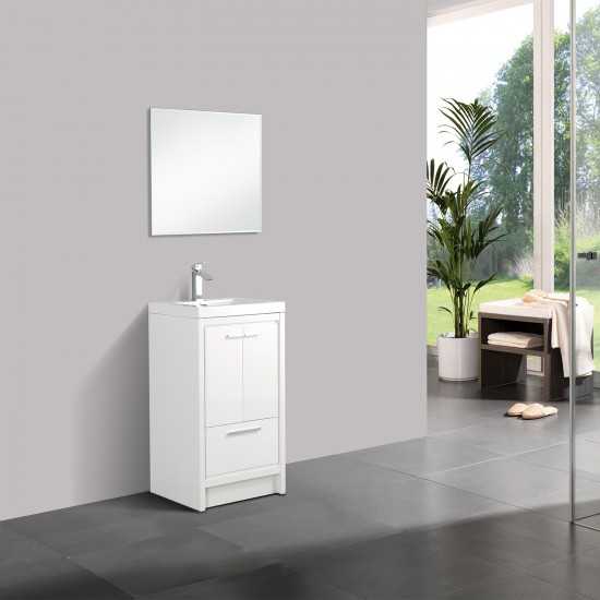 Eviva Grace 24" Glossy White Bathroom Vanity w/ White Integrated Top