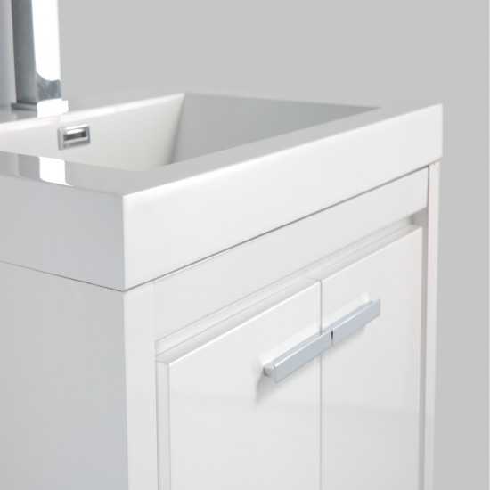 Eviva Grace 24" Glossy White Bathroom Vanity w/ White Integrated Top