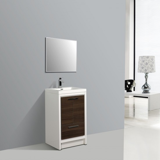 Eviva Grace 24" Gray Oak/White Bathroom Vanity w/ White Integrated Top