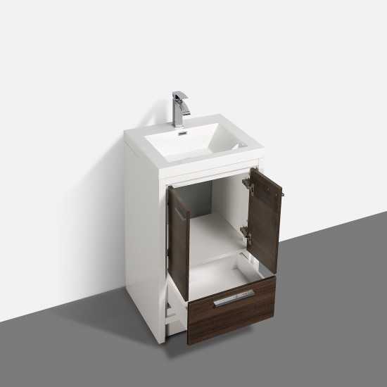 Eviva Grace 24" Gray Oak/White Bathroom Vanity w/ White Integrated Top